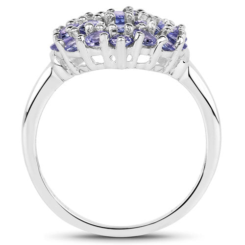 2.31 Carat Genuine Tanzanite .925 Sterling Silver Ring on sale at MyriadMart