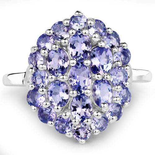 2.31 Carat Genuine Tanzanite .925 Sterling Silver Ring on sale at MyriadMart