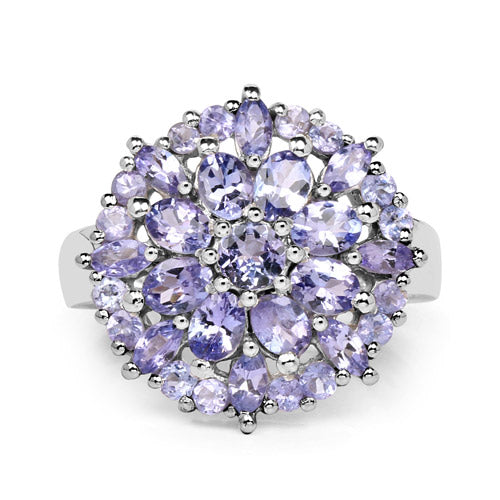 2.79 Carat Genuine Tanzanite .925 Sterling Silver Ring on sale at MyriadMart