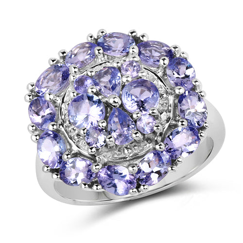 2.92 Carat Genuine Tanzanite .925 Sterling Silver Ring on sale at MyriadMart