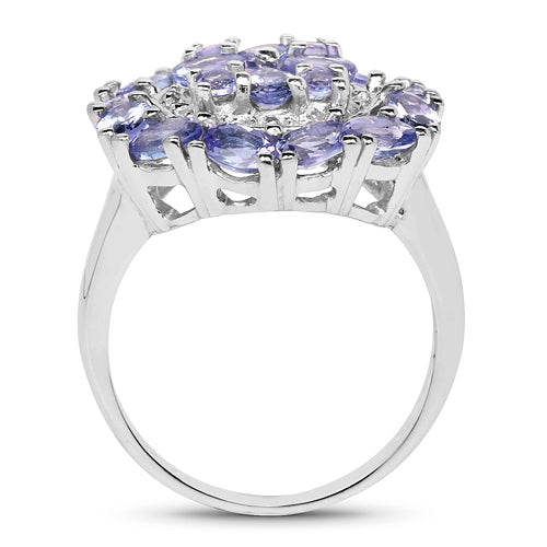 2.92 Carat Genuine Tanzanite .925 Sterling Silver Ring on sale at MyriadMart