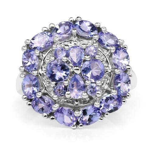 2.92 Carat Genuine Tanzanite .925 Sterling Silver Ring on sale at MyriadMart