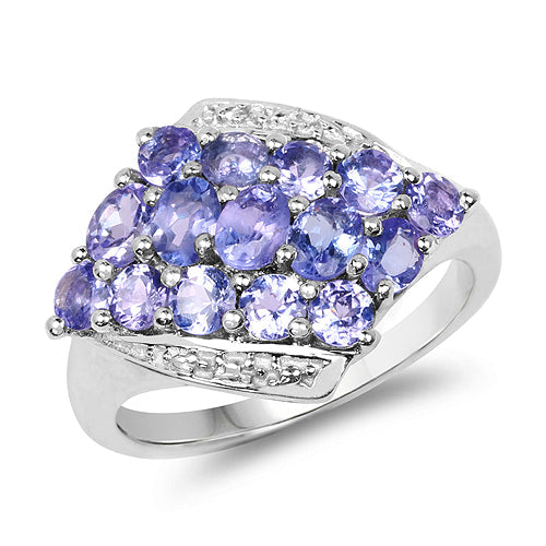 1.85 Carat Genuine Tanzanite .925 Sterling Silver Ring on sale at MyriadMart