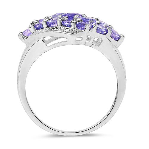 1.85 Carat Genuine Tanzanite .925 Sterling Silver Ring on sale at MyriadMart