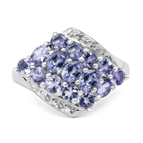 1.85 Carat Genuine Tanzanite .925 Sterling Silver Ring on sale at MyriadMart