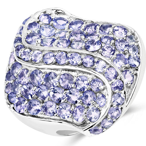 3.65 Carat Genuine Tanzanite .925 Sterling Silver Ring on sale at MyriadMart