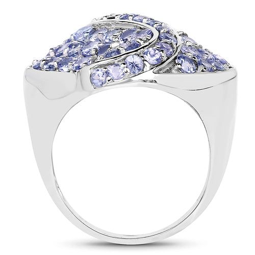 3.65 Carat Genuine Tanzanite .925 Sterling Silver Ring on sale at MyriadMart