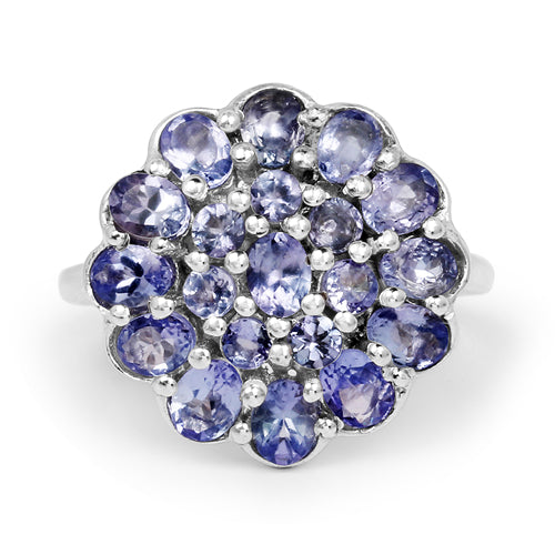 2.70 Carat Genuine Tanzanite .925 Sterling Silver Ring on sale at MyriadMart