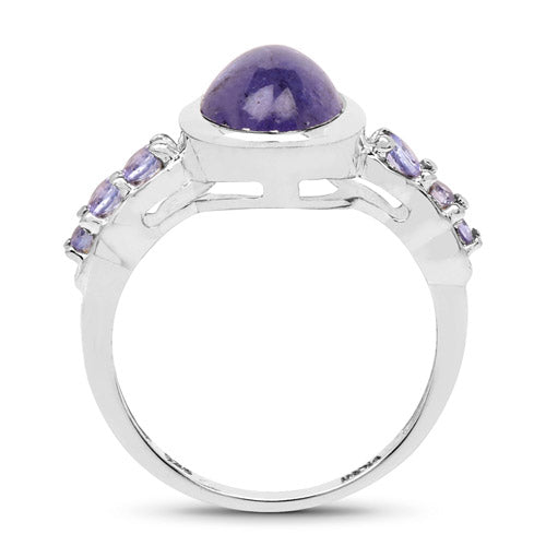 3.82 Carat Genuine Tanzanite .925 Sterling Silver Ring on sale at MyriadMart