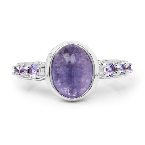 3.82 Carat Genuine Tanzanite .925 Sterling Silver Ring on sale at MyriadMart