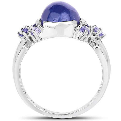 3.76 Carat Genuine Tanzanite .925 Sterling Silver Ring on sale at MyriadMart