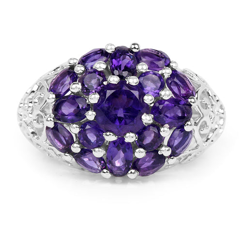 3.29 Carat Genuine Amethyst .925 Sterling Silver Ring on sale at MyriadMart