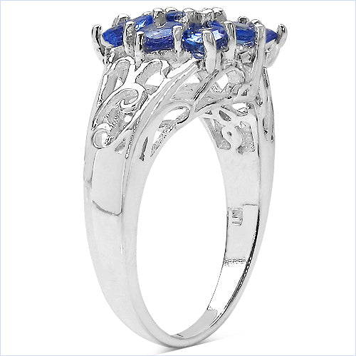 1.65 Carat Genuine Tanzanite .925 Sterling Silver Ring on sale at MyriadMart