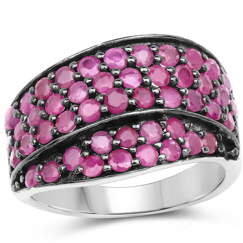 2.33 Carat Genuine Ruby .925 Sterling Silver Ring on sale at MyriadMart