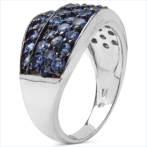 1.68 Carat Genuine Tanzanite .925 Sterling Silver Ring on sale at MyriadMart