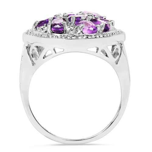 2.76 Carat Genuine Amethyst .925 Sterling Silver Ring on sale at MyriadMart
