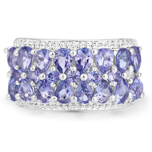 2.59 Carat Genuine Tanzanite .925 Sterling Silver Ring on sale at MyriadMart