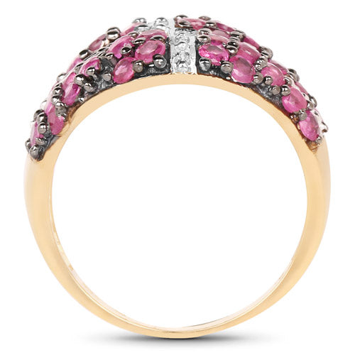 14K Yellow Gold Plated 1.70 Carat Genuine Ruby .925 Sterling Silver Ring on sale at MyriadMart