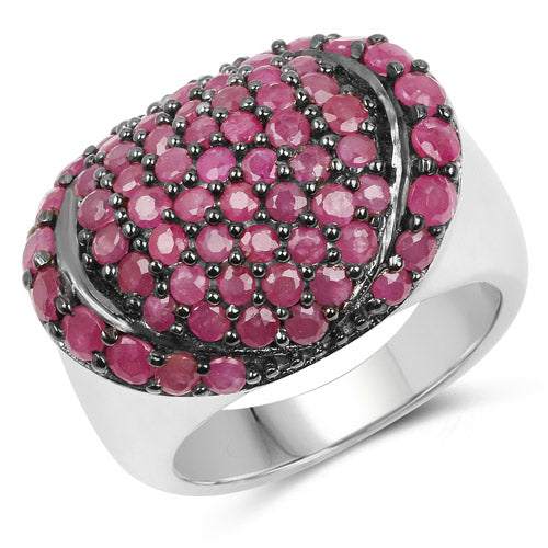 3.35 Carat Genuine Ruby .925 Sterling Silver Ring on sale at MyriadMart