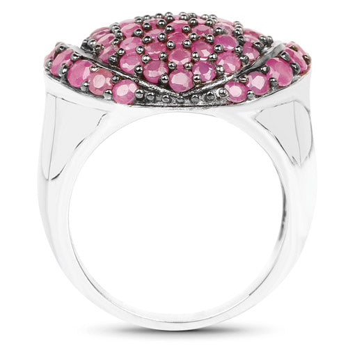 3.35 Carat Genuine Ruby .925 Sterling Silver Ring on sale at MyriadMart