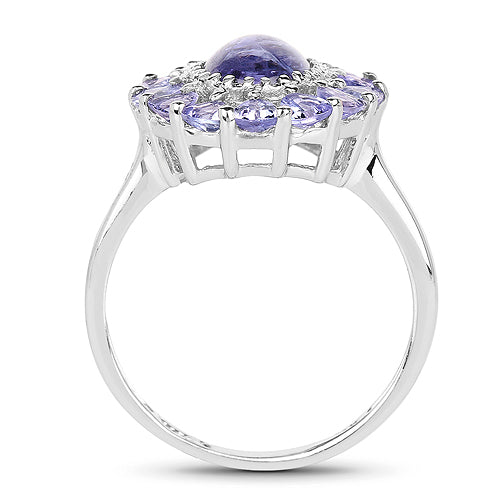 3.85 Carat Genuine Tanzanite .925 Sterling Silver Ring on sale at MyriadMart