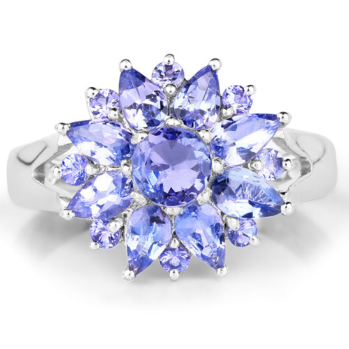 2.43 Carat Genuine Tanzanite .925 Sterling Silver Ring on sale at MyriadMart