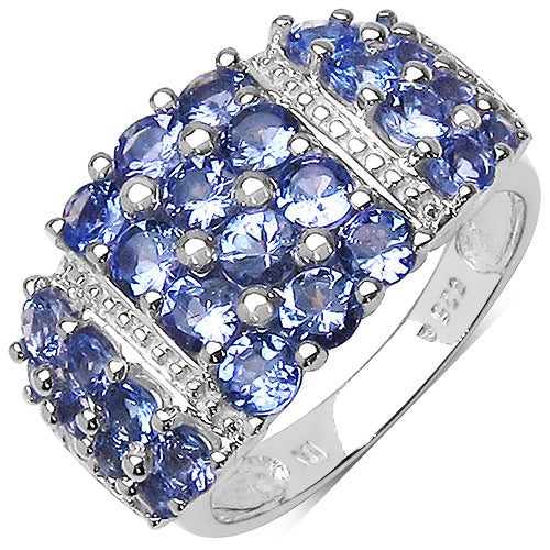 2.06 Carat Genuine Tanzanite .925 Sterling Silver Ring on sale at MyriadMart
