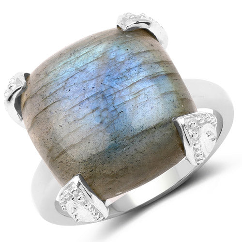 16.95 Carat Genuine Labradorite .925 Sterling Silver Ring on sale at MyriadMart
