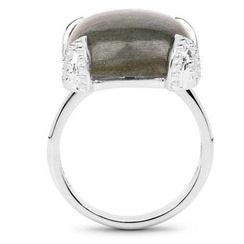 16.95 Carat Genuine Labradorite .925 Sterling Silver Ring on sale at MyriadMart