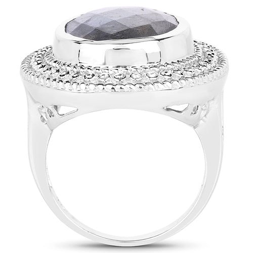 7.00 Carat Genuine Labradorite .925 Sterling Silver Ring on sale at MyriadMart