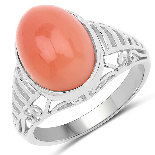 6.00 Carat Genuine Peach Moonstone .925 Sterling Silver Ring on sale at MyriadMart