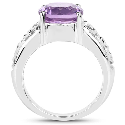 3.30 Carat Genuine Amethyst .925 Sterling Silver Ring on sale at MyriadMart