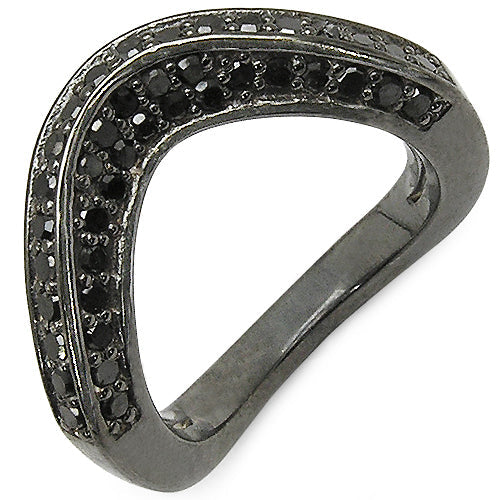 1.02 Carat Genuine Black Diamond .925 Sterling Silver Ring on sale at MyriadMart