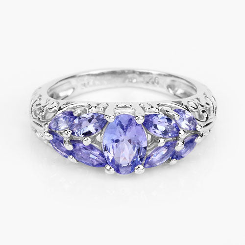 1.63 Carat Genuine Tanzanite .925 Sterling Silver Ring on sale at MyriadMart