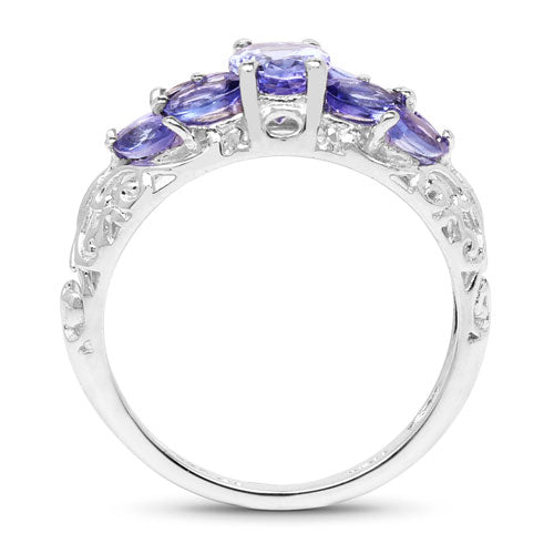 1.63 Carat Genuine Tanzanite .925 Sterling Silver Ring on sale at MyriadMart