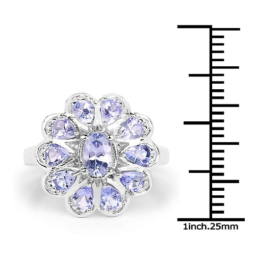 1.84 Carat Genuine Tanzanite .925 Sterling Silver Ring on sale at MyriadMart