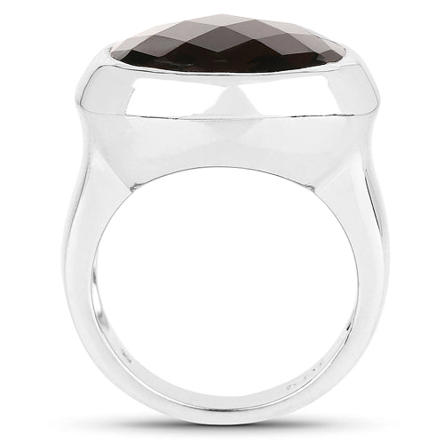 7.90 Carat Genuine Smoky Quartz .925 Sterling Silver Ring on sale at MyriadMart
