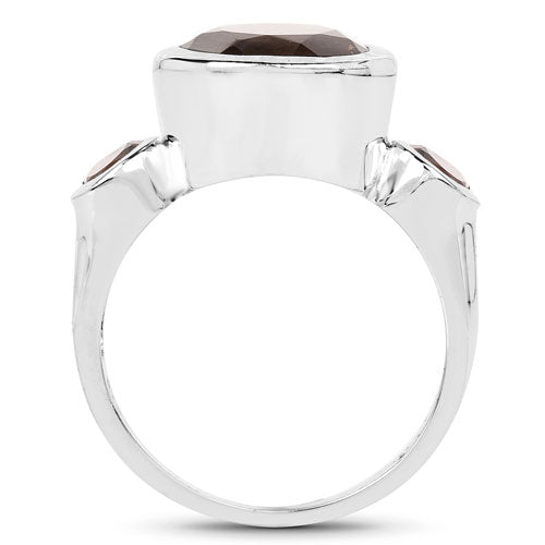 3.56 Carat Genuine Smoky Quartz .925 Sterling Silver Ring on sale at MyriadMart