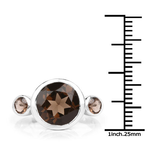 3.56 Carat Genuine Smoky Quartz .925 Sterling Silver Ring on sale at MyriadMart