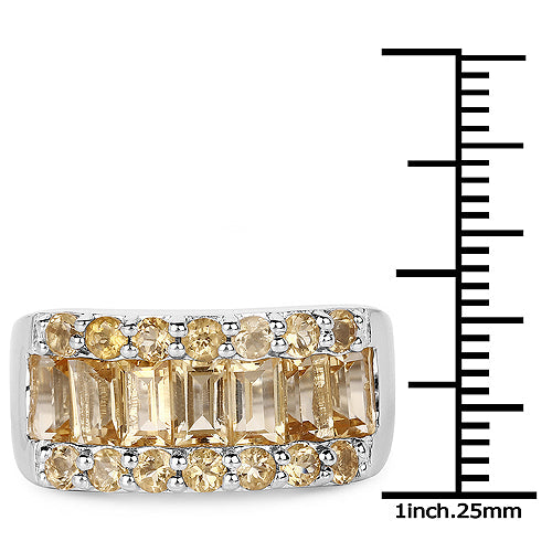 3.08 Carat Genuine Citrine .925 Sterling Silver Ring on sale at MyriadMart