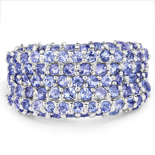 2.47 Carat Genuine Tanzanite .925 Sterling Silver Ring on sale at MyriadMart
