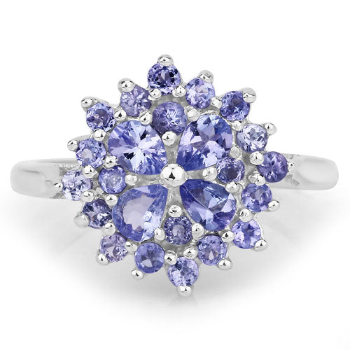 1.16 Carat Genuine Tanzanite .925 Sterling Silver Ring on sale at MyriadMart