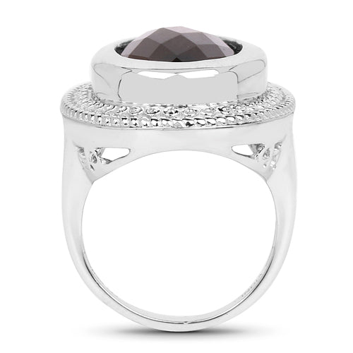 7.90 Carat Genuine Smoky Quartz .925 Sterling Silver Ring on sale at MyriadMart