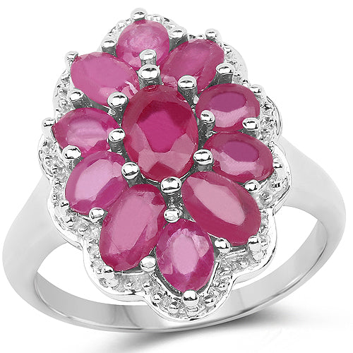 3.05 Carat Glass Filled Ruby .925 Sterling Silver Ring on sale at MyriadMart