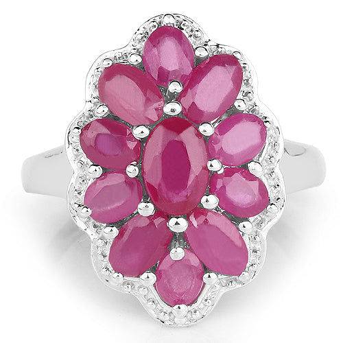 3.05 Carat Glass Filled Ruby .925 Sterling Silver Ring on sale at MyriadMart