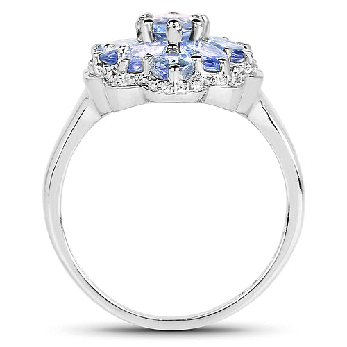 2.46 Carat Genuine Tanzanite .925 Sterling Silver Ring on sale at MyriadMart