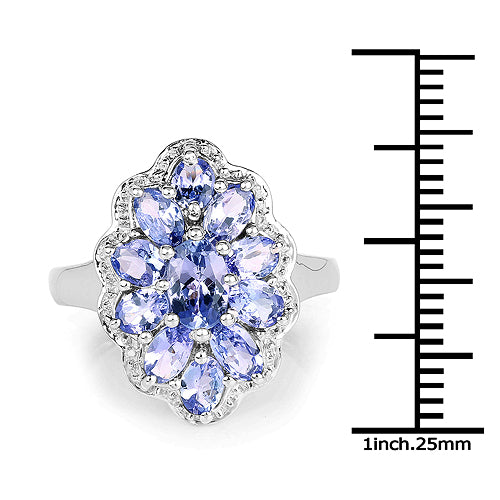 2.46 Carat Genuine Tanzanite .925 Sterling Silver Ring on sale at MyriadMart