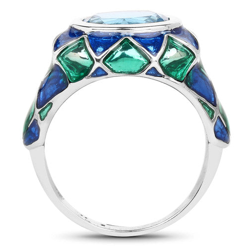 3.25 Carat Genuine Swiss Blue Topaz .925 Sterling Silver Ring on sale at MyriadMart