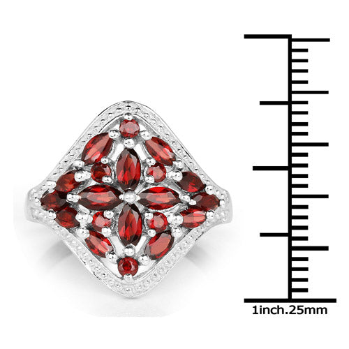 2.24 Carat Genuine Garnet .925 Sterling Silver Ring on sale at MyriadMart