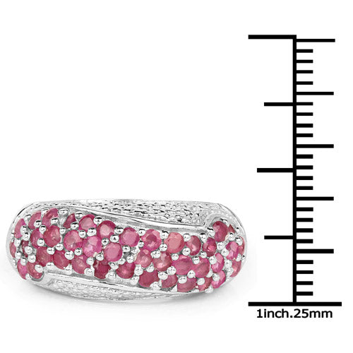 1.81 Carat Genuine Ruby and White Zircon .925 Sterling Silver Ring on sale at MyriadMart